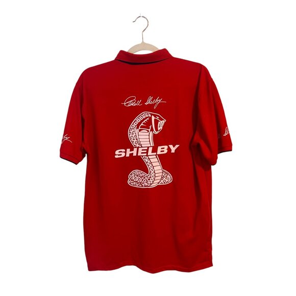 RARE Carroll Shelby Mustang Red Polo w/Front & Back Hit - Picture 2 of 8